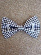 Black Gingham Dog Bow Tie
