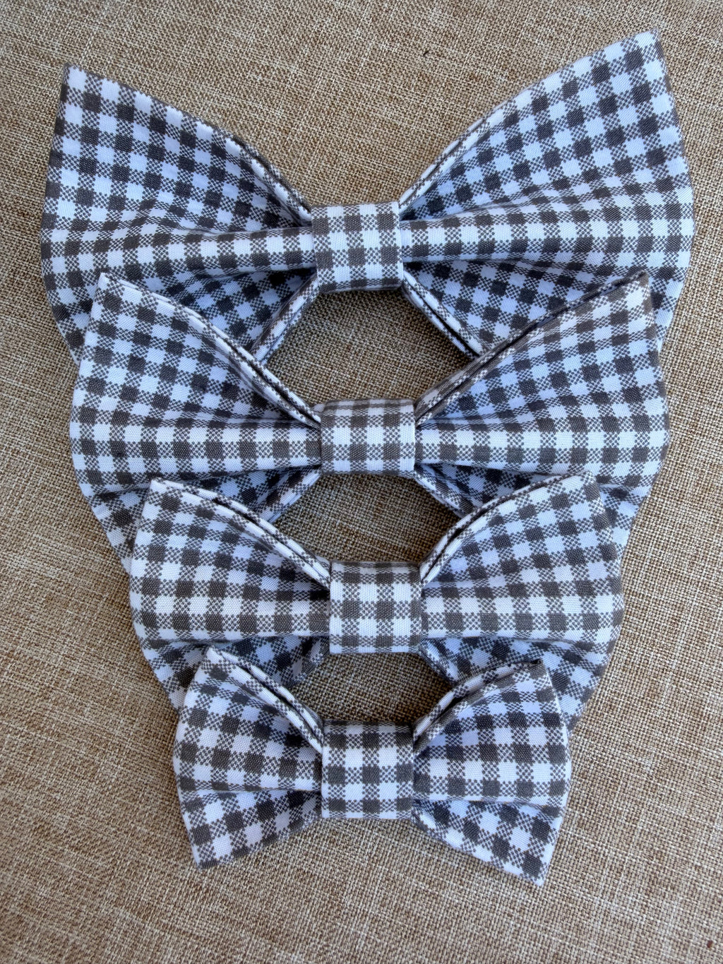 Black Gingham Dog Bow Tie