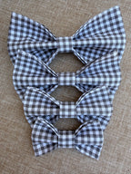 Black Gingham Dog Bow Tie