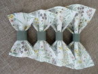 Green Floral Dog Bow Tie