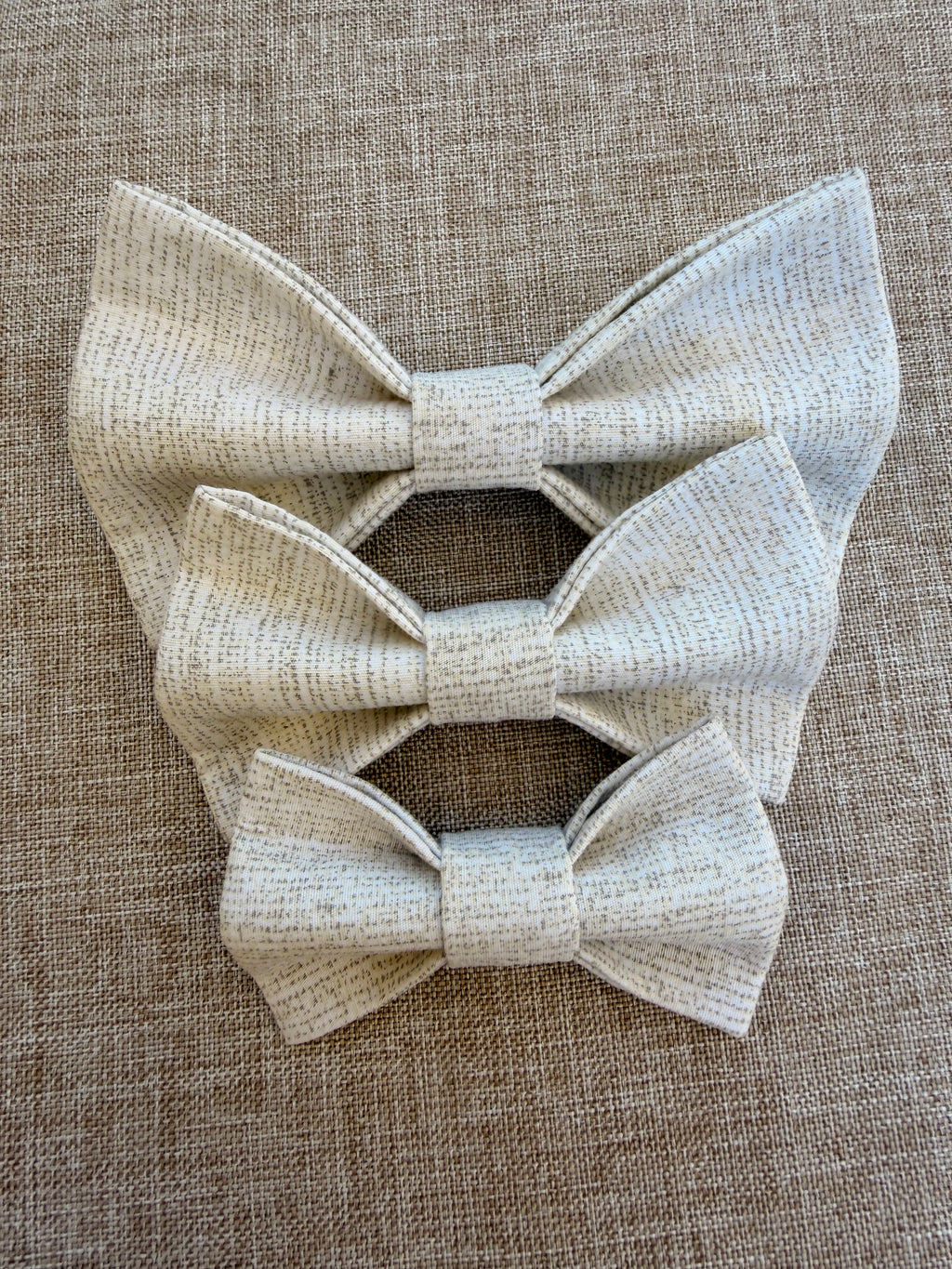 Oatmeal Classic Dog Bow Tie