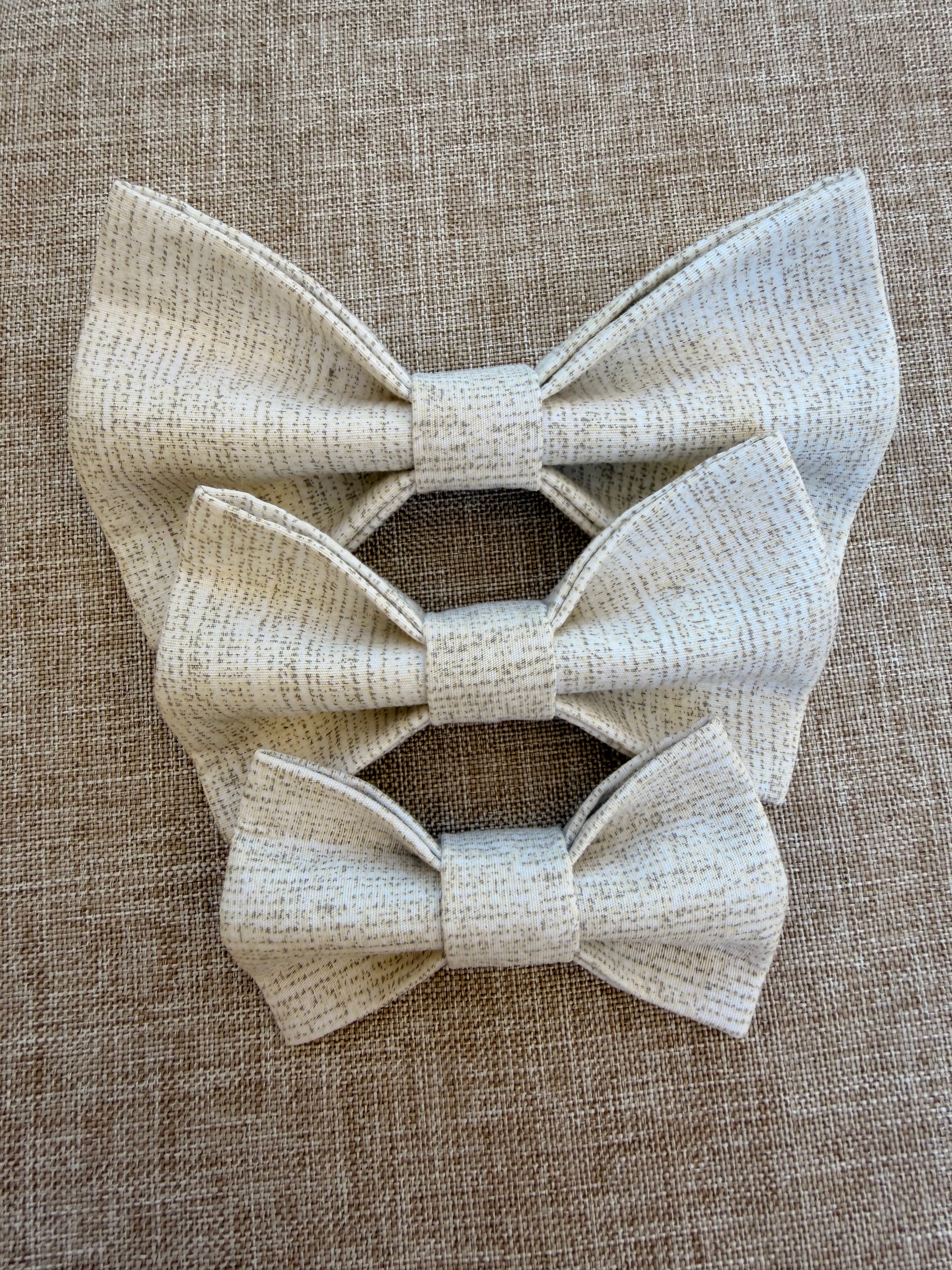 Oatmeal Classic Dog Bow Tie